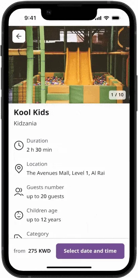 Playbook booking process animation showing user flow