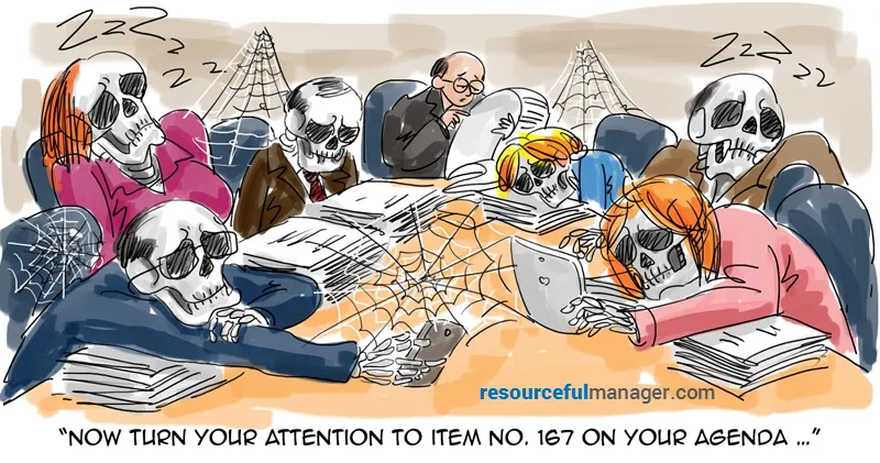 Illustration of repetitive daily standup questions