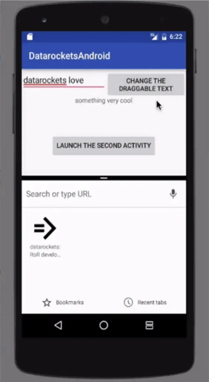 Drag-n-drop data from one application to another in Android N split-screen mode