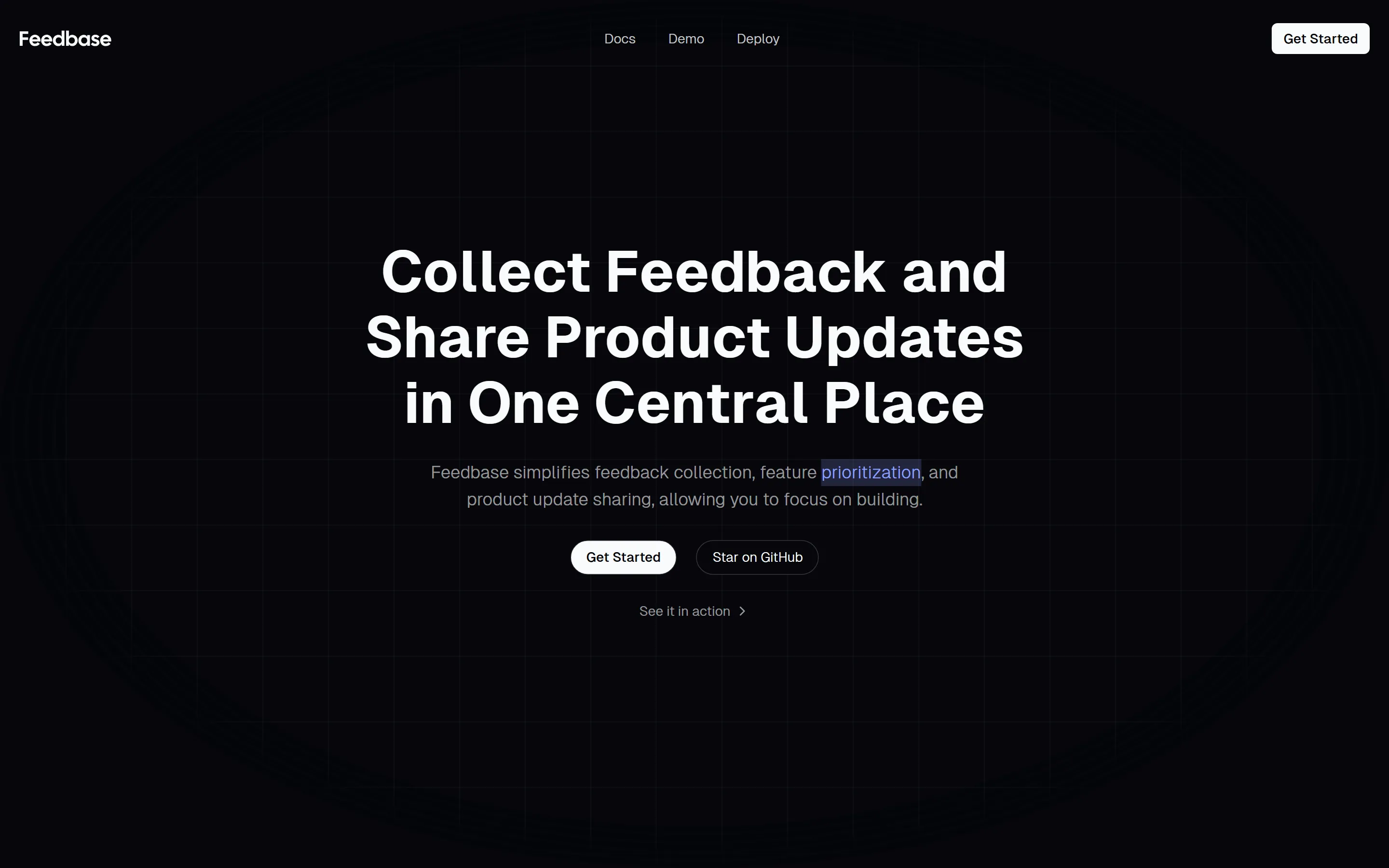 Feedbase landing page