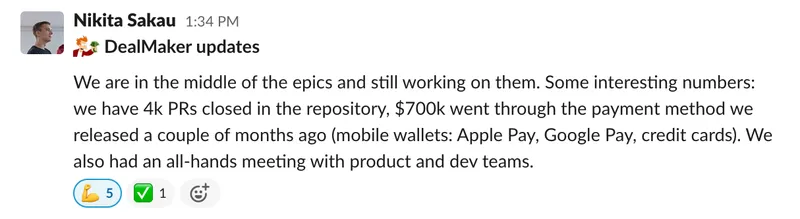 DealMaker payment methods showing various options including credit cards, ACH, and mobile wallets