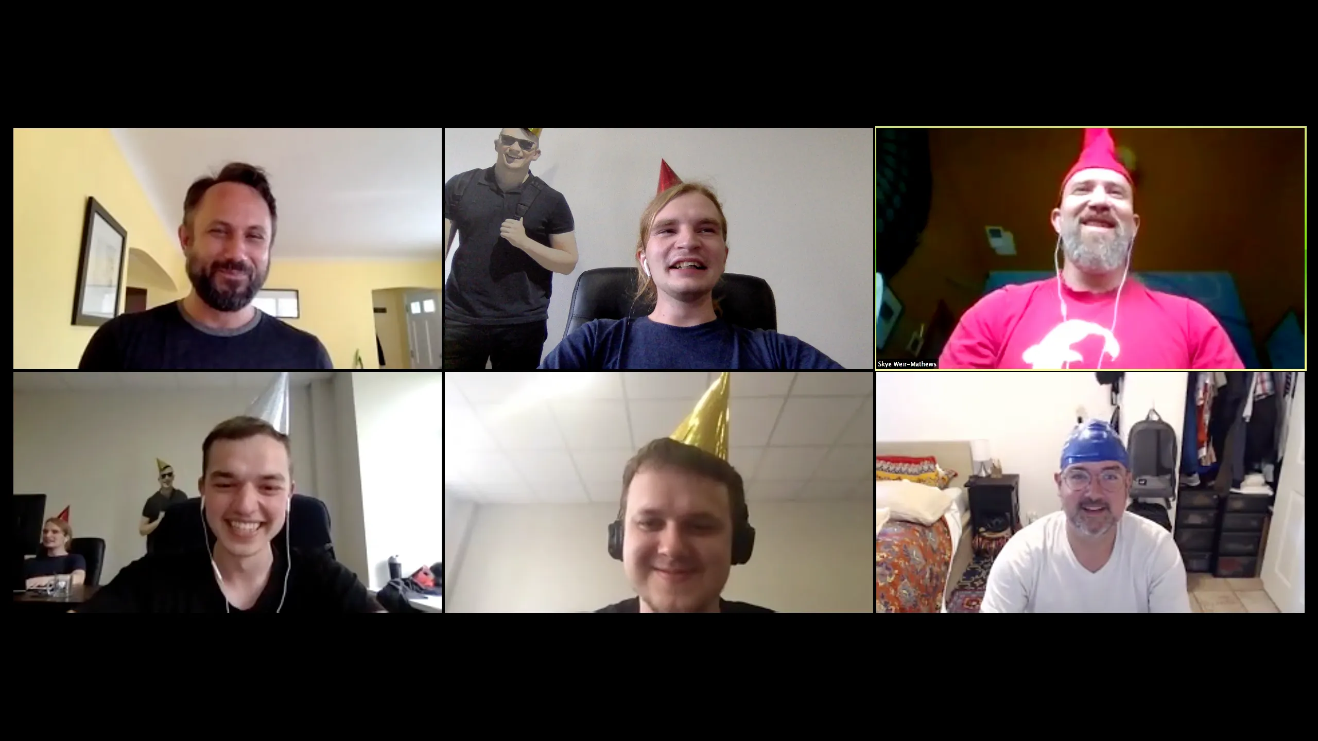 datarockets team having a daily stand-up call with the GlassFrog team