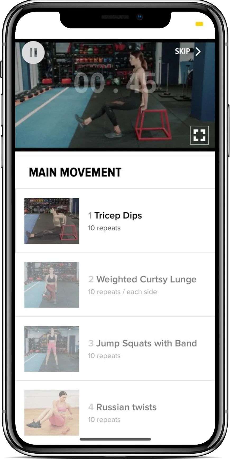Shift app offline mode interface demonstrating cached workout functionality and data synchronization features for offline exercise access