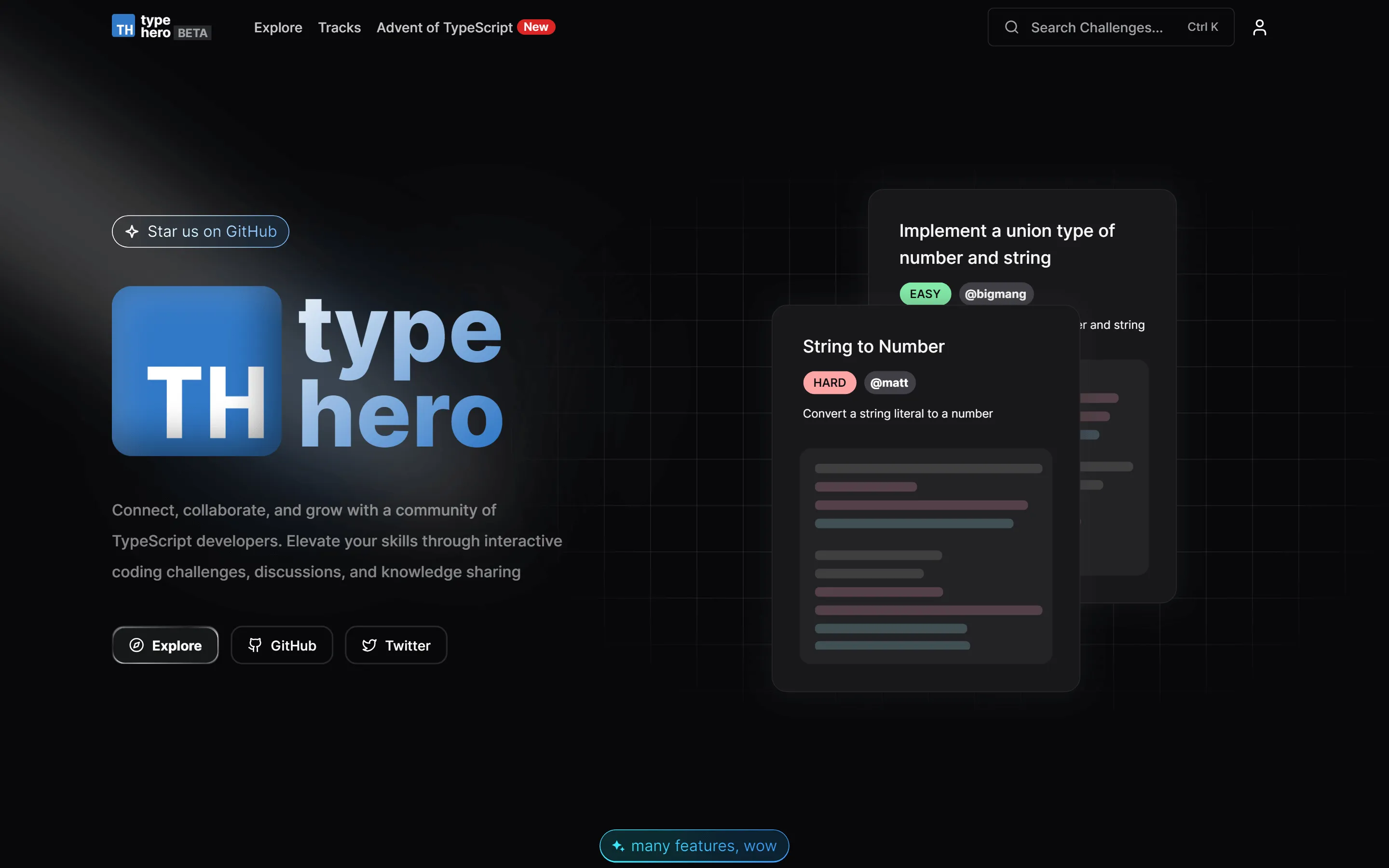TypeHero landing page