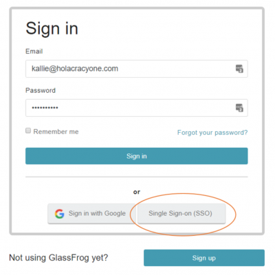 Glassfrog - sign in